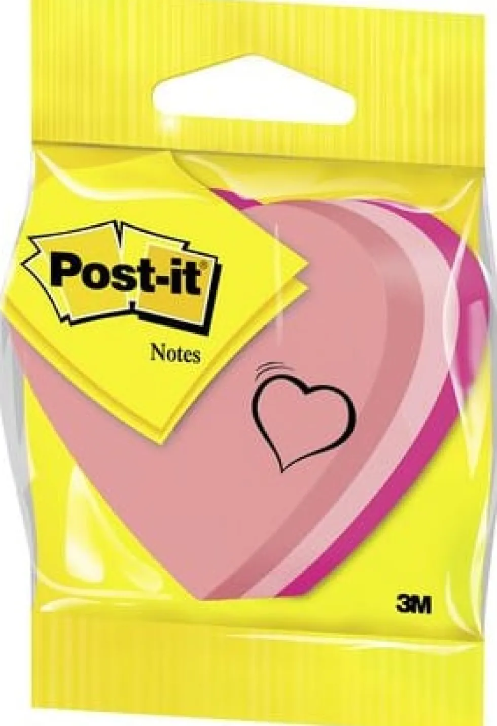 Post-It Hjärta, 3 färger, 225bl