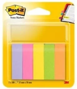 Post-It Index 670, 5 färger, 15x50mm