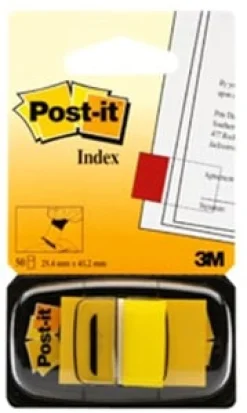 Post-It Index 680 Gul, avtagbar, 50/fp, 12fp