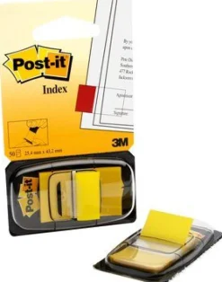 Post-It Index 680 Gul, avtagbar, 50/fp, 12fp