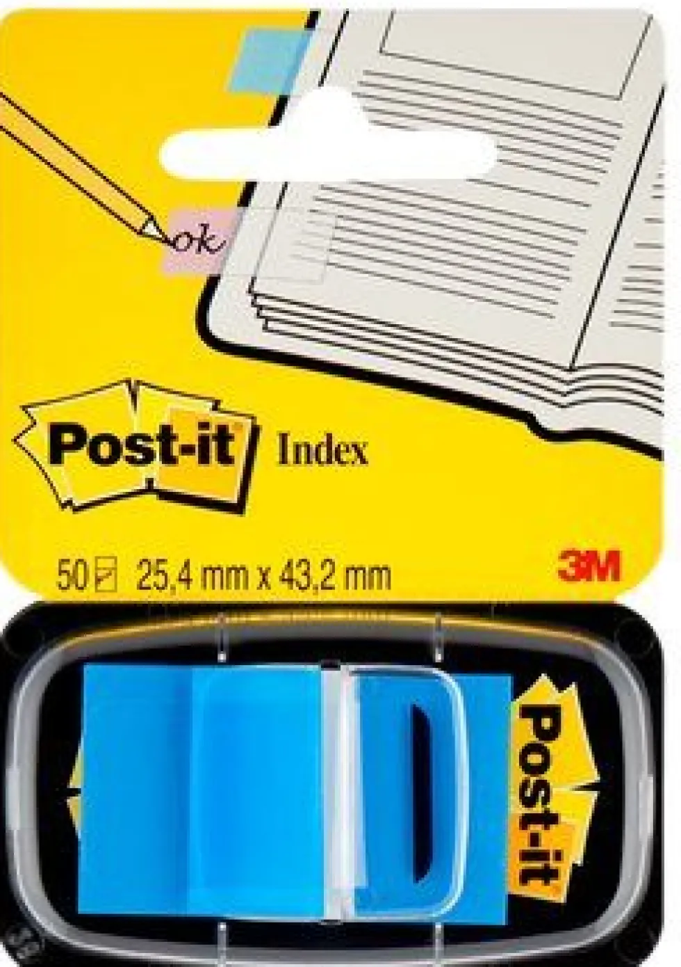 Post-It Märkflik 25,4x43,2 blå