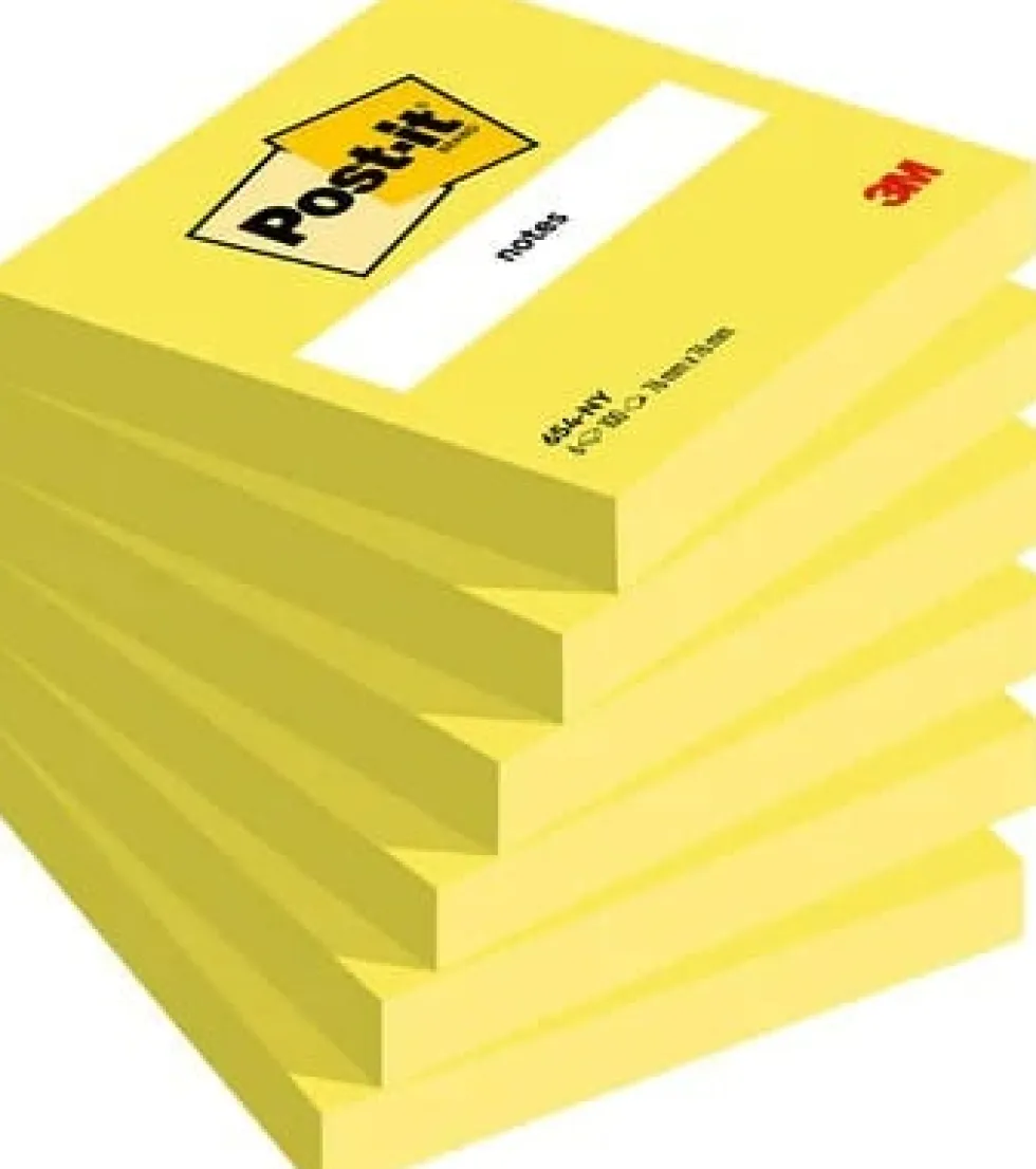 Post-It Neongul, 76x76mm, 6st