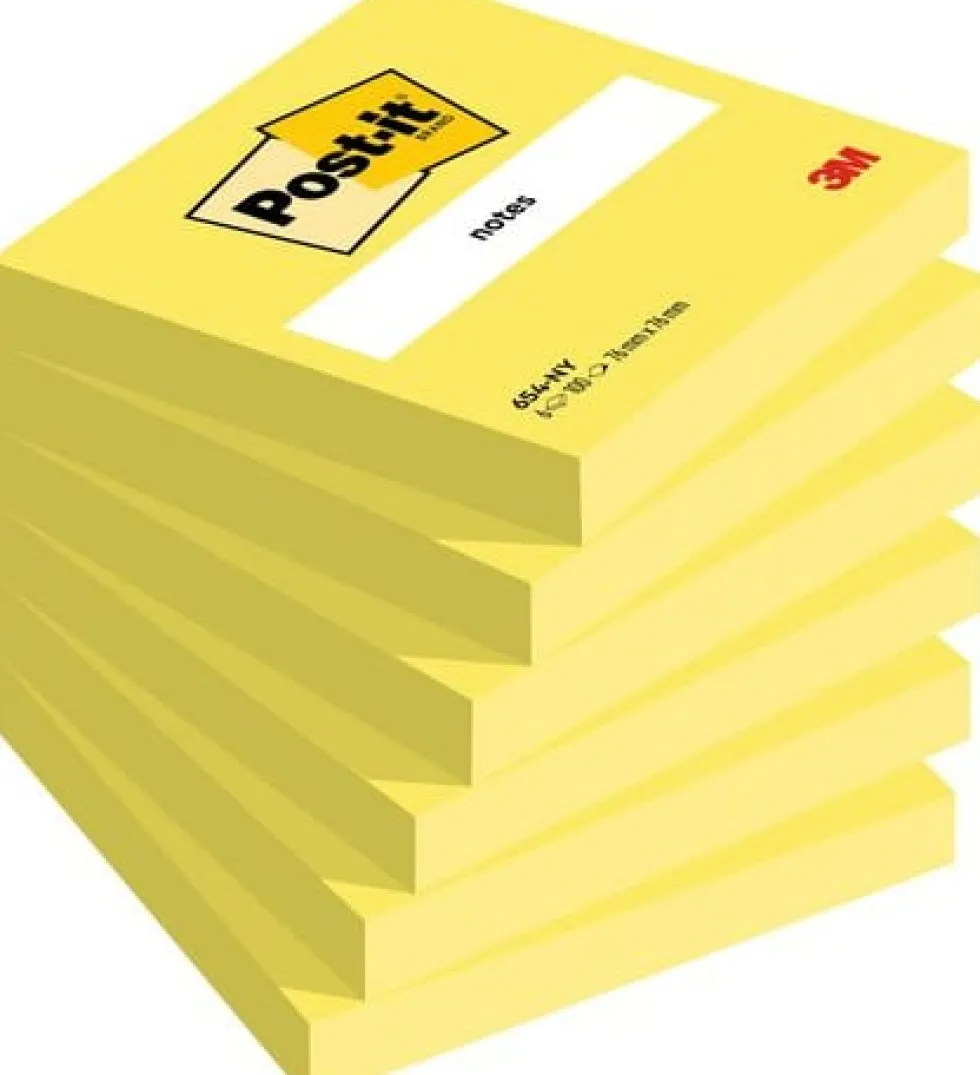 Post-It Neongul, 76x76mm, 6st