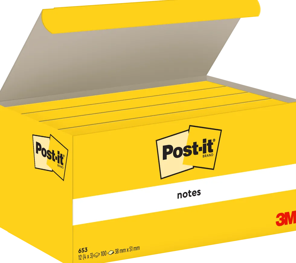 Post-it Notisar 38x51 gul (12)
