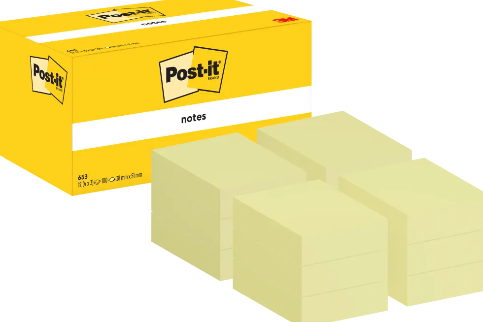 Post-it Notisar 38x51 gul (12)