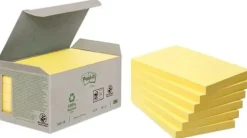 Post-It Recycled Gul, 127x76mm, 6/fp