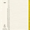 Pärmregister ESSELTE A4 1-31 Gul, flikförstärkt