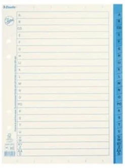 Pärmregister JOPA Papper A5 A-Ö, blå flik, 10st