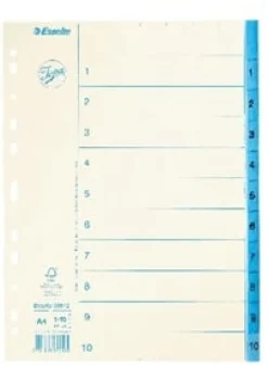 Pärmregister JOPA Papper A4 1-10, blå flik, 10st