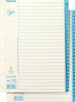 Pärmregister JOPA Papper A4 1-52, blå flik