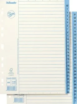 Pärmregister JOPA Papper A4 1-52, blå flik