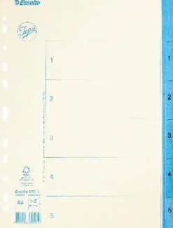 Pärmregister JOPA Papper A4 1-5, blå flik, 20st