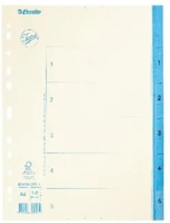 Pärmregister JOPA Papper A4 1-5, blå flik, 20st