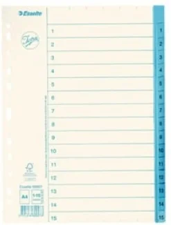 Pärmregister JOPA Papper A4 1-15, blå flik, 10st