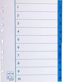 Pärmregister papper A4 1-10