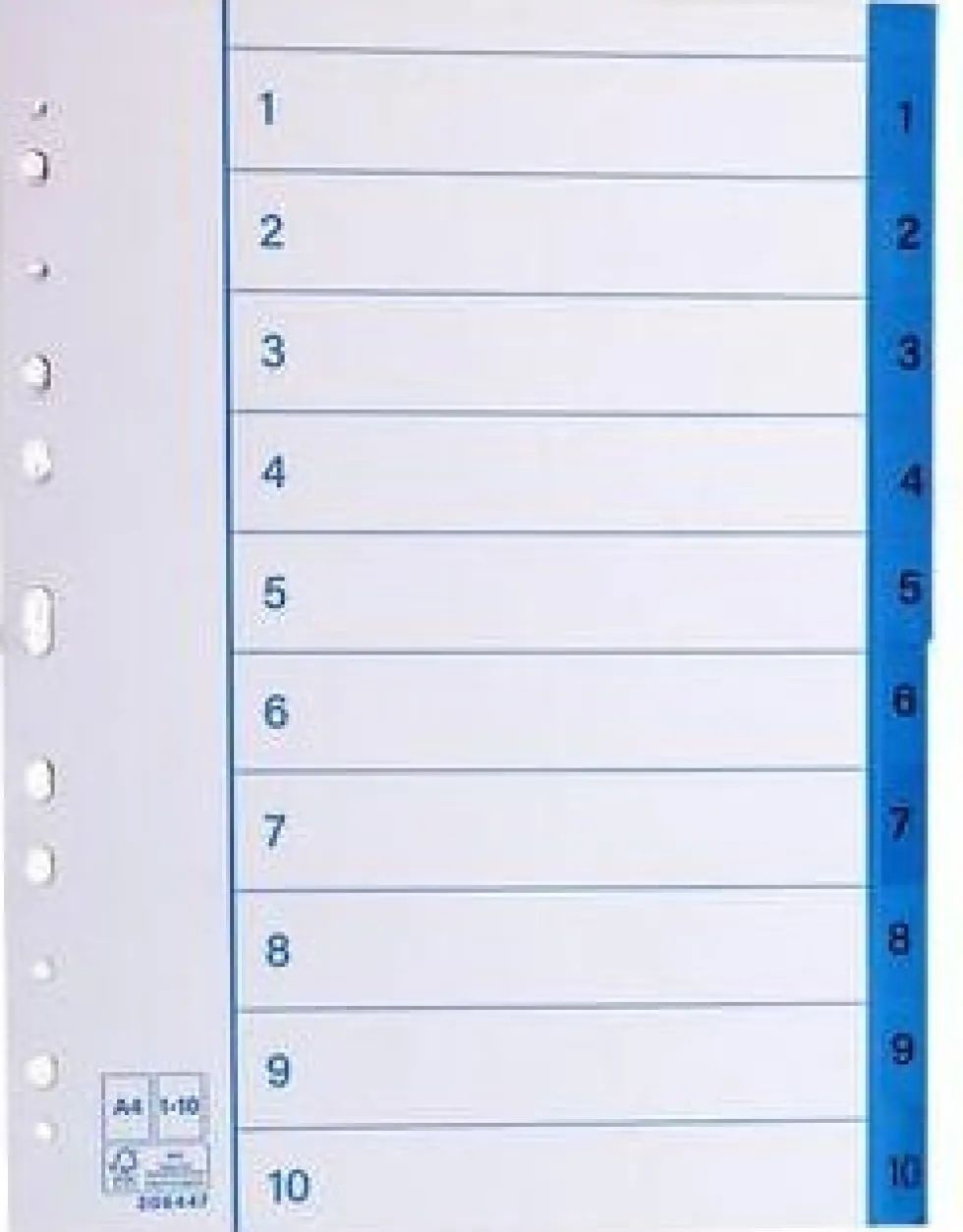 Pärmregister papper A4 1-10
