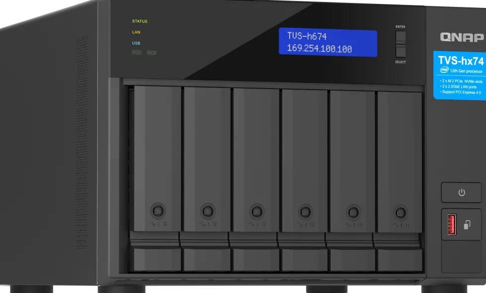 QNAP TVS-H674 - NAS-server - 6 fack - SATA 6Gb/s - RAID JBOD, 0,