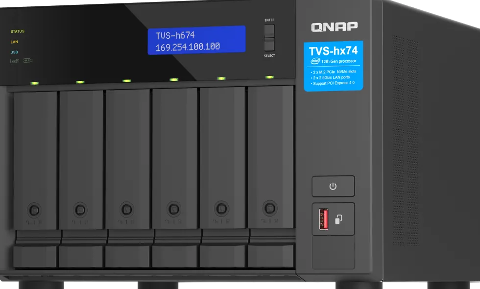 QNAP TVS-H674 - NAS-server - 6 fack - SATA 6Gb/s - RAID JBOD, 0,