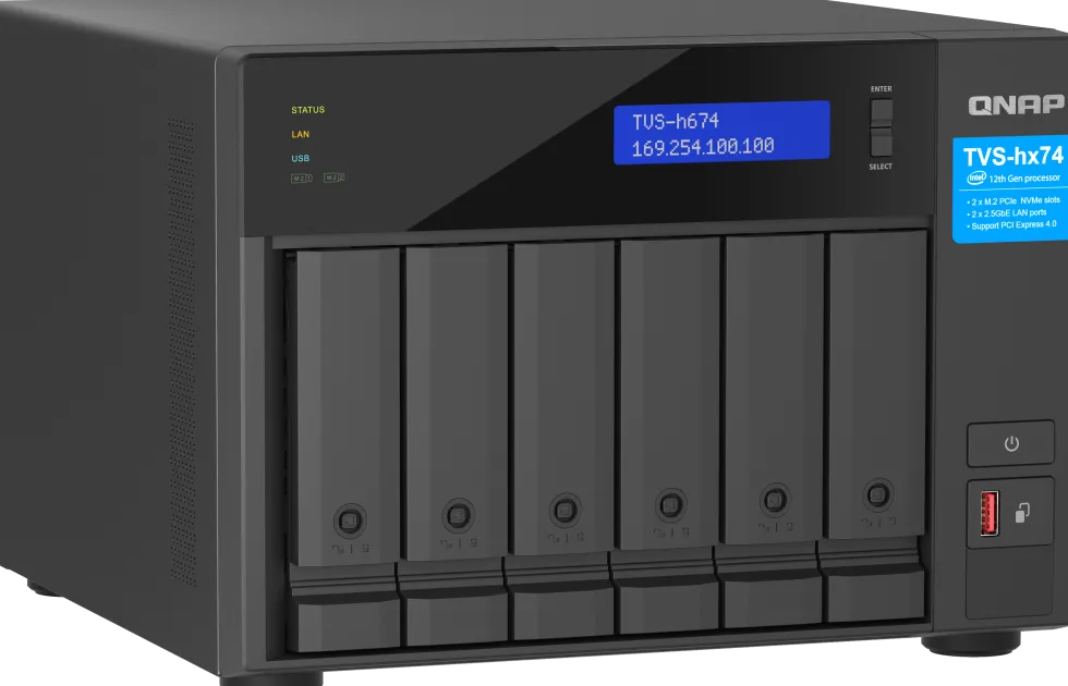 QNAP TVS-H674 - NAS-server - 6 fack - SATA 6Gb/s - RAID JBOD, 0,