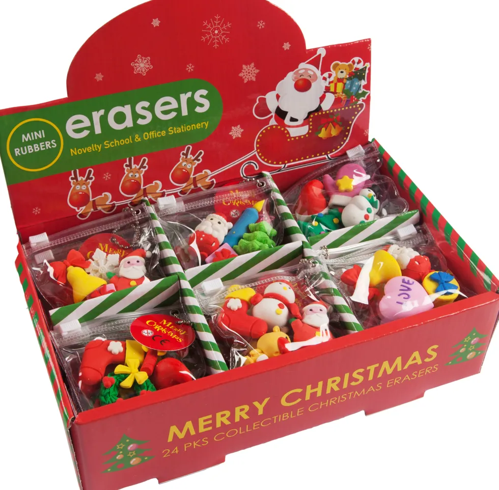 Radergummi julmotiv 4/set