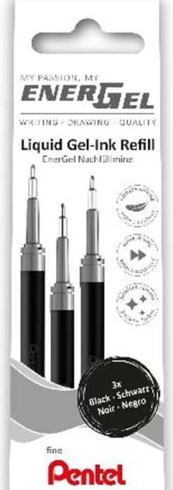 Refill PENTEL EnerGel needle svart 3/fp