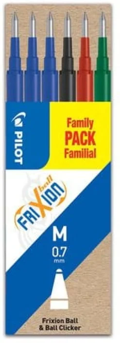Refill PILOT Frixion 0,7mm 4 färger 6/fp