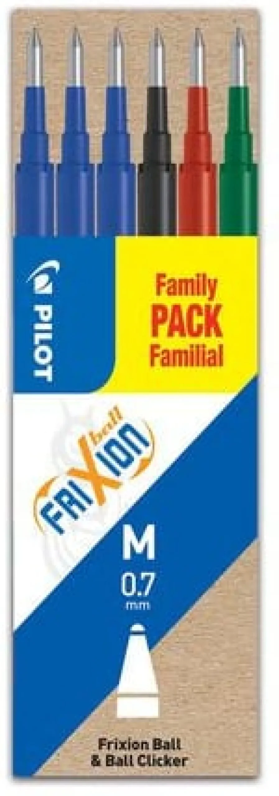 Refill PILOT Frixion 0,7mm 4 färger 6/fp