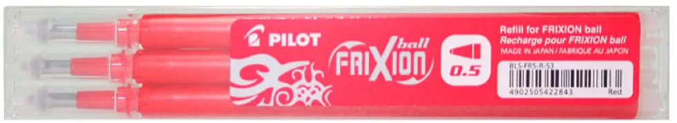 Refill PILOT Frixion 0,5mm röd 3/fp
