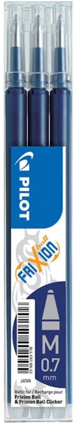 Refill PILOT Frixion 0,7mm svartblå 3/fp