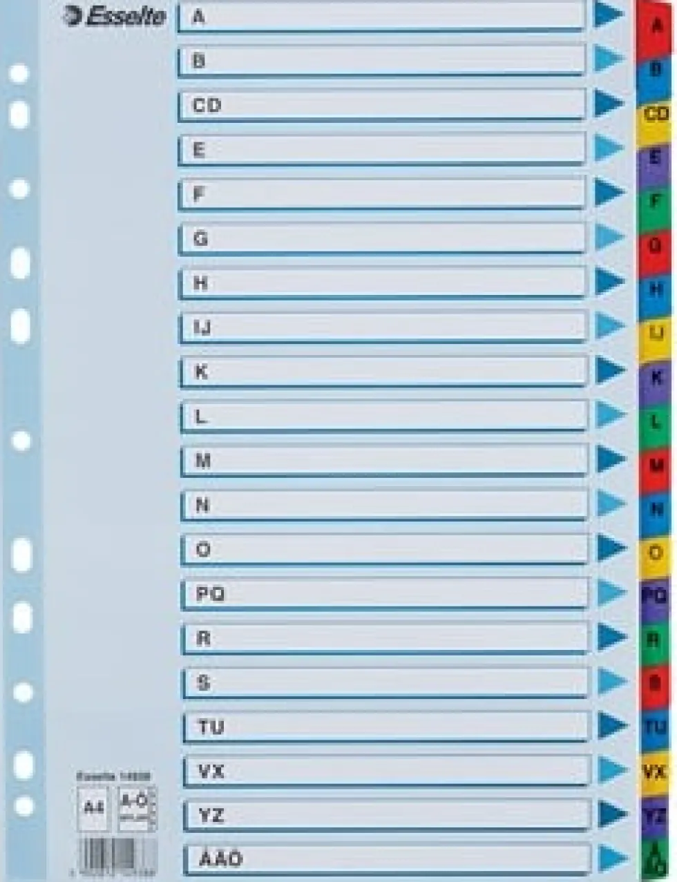 Register ESSELTE Mylar A4 A-Ö multifärgat
