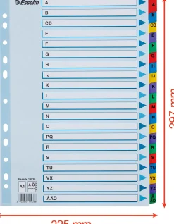 Register ESSELTE Mylar A4 A-Ö multifärgat