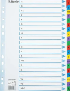Register ESSELTE Mylar A4 A-Ö multifärgat