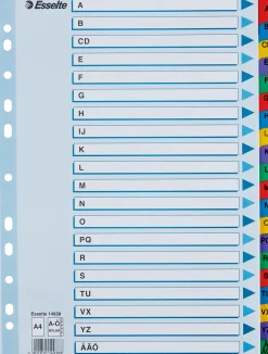 Register ESSELTE Mylar A4 A-Ö multifärgat