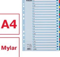 Register ESSELTE Mylar A4 A-Ö multifärgat