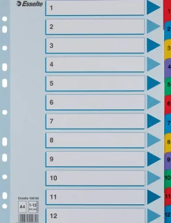 Register ESSELTE Mylar A4 1-12 multifärgat