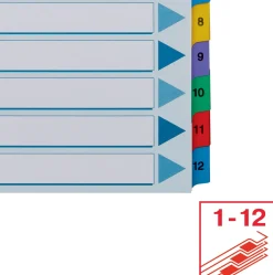 Register ESSELTE Mylar A4 1-12 multifärgat