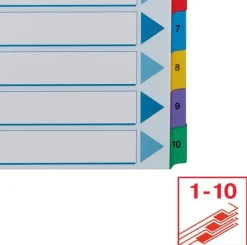 Register ESSELTE Mylar A4 1-10 multifärgat