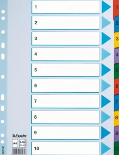 Register ESSELTE Mylar A4 1-10 multifärgat