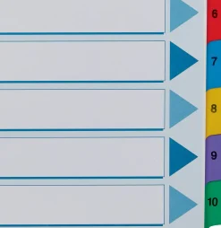 Register ESSELTE Mylar A4 1-10 multifärgat