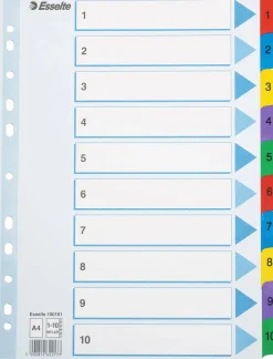 Register ESSELTE Mylar A4 1-10 multifärgat