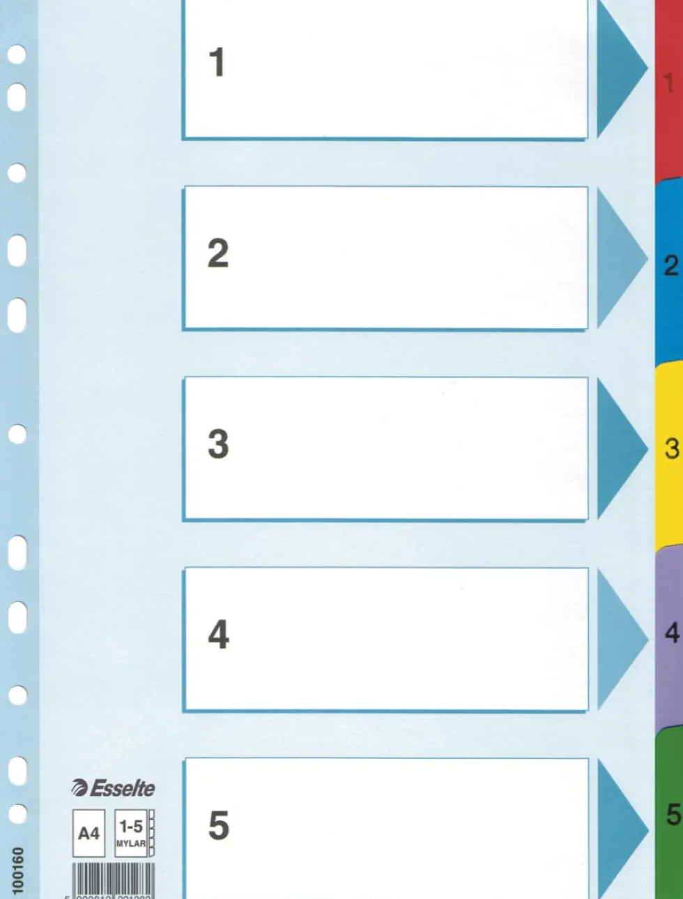 Register ESSELTE Mylar A4 1-5 multifärgat