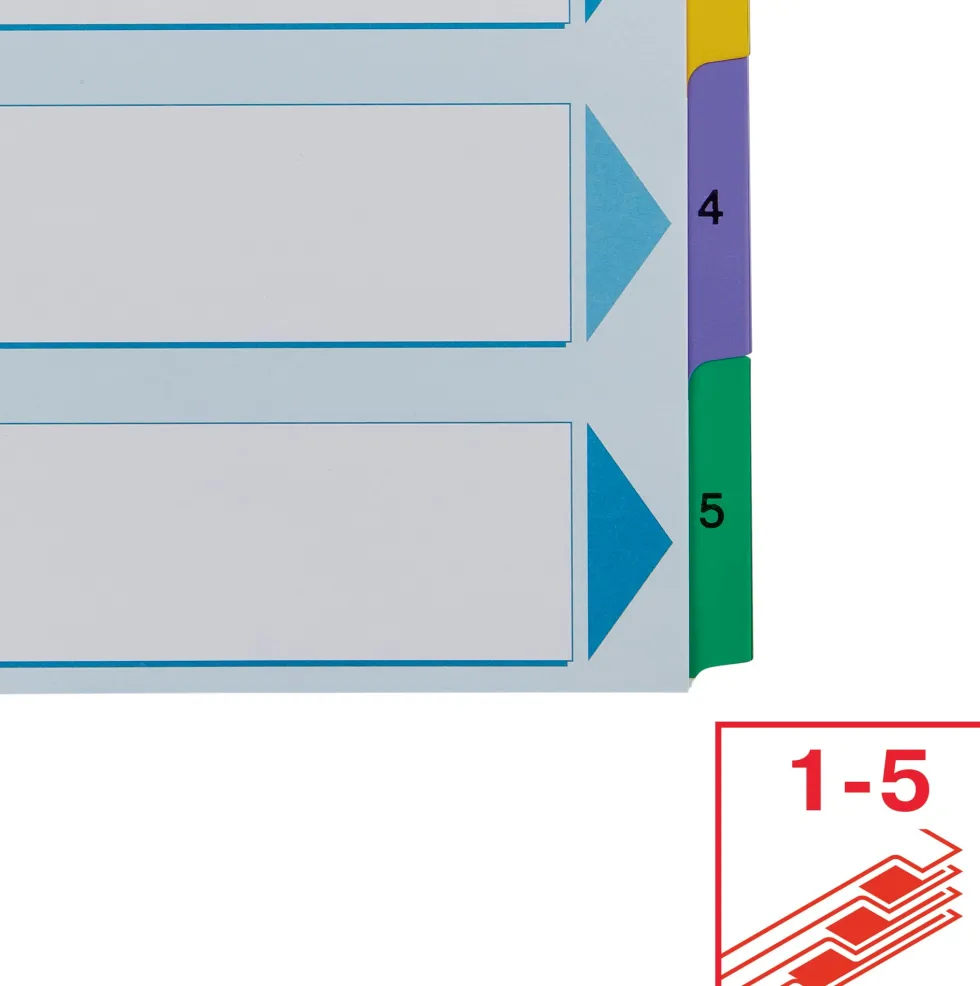 Register ESSELTE Mylar A4 1-5 multifärgat