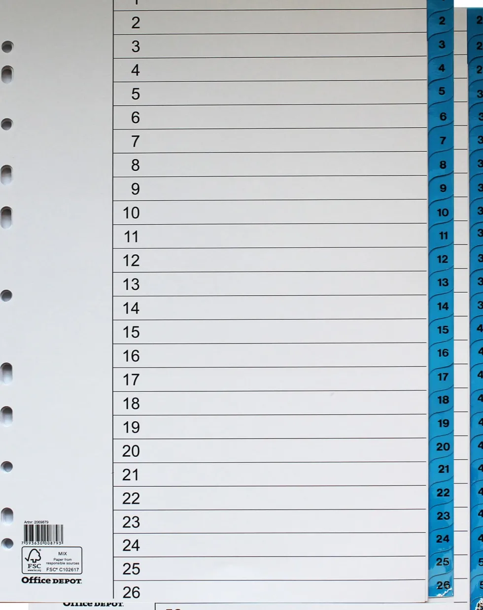 Register flikförstärkt A4 1-52