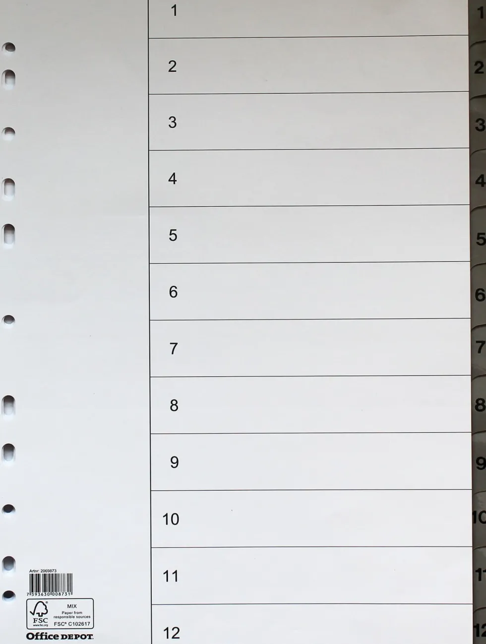 Register flikförstärkt A4 1-12