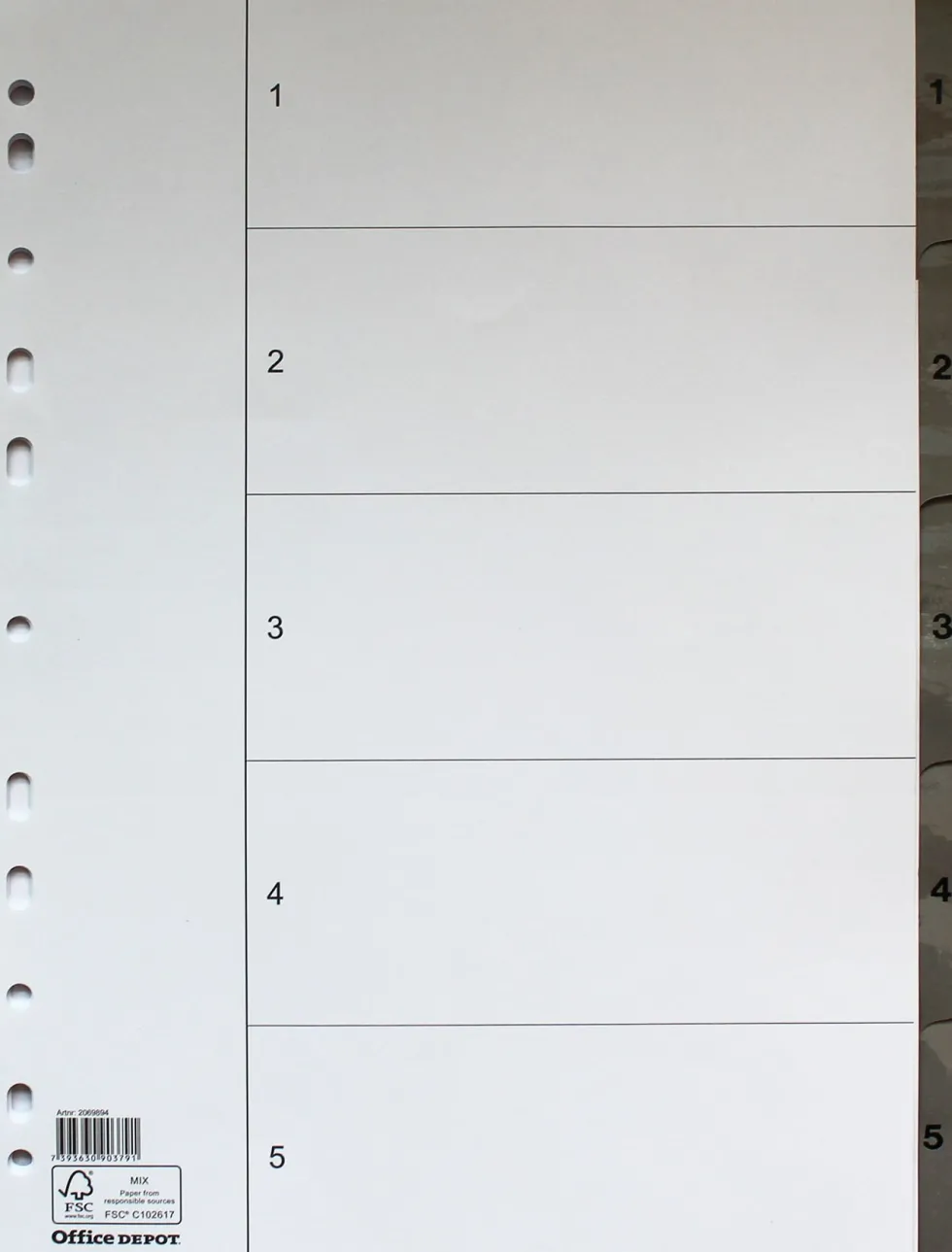 Register flikförstärkt A4 1-5