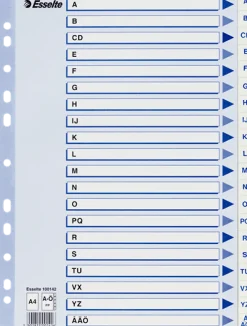Register Non-Stop A4/A-Ö rubrikblad vit