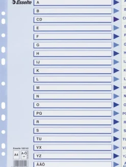Register Non-Stop A4/A-Ö rubrikblad vit