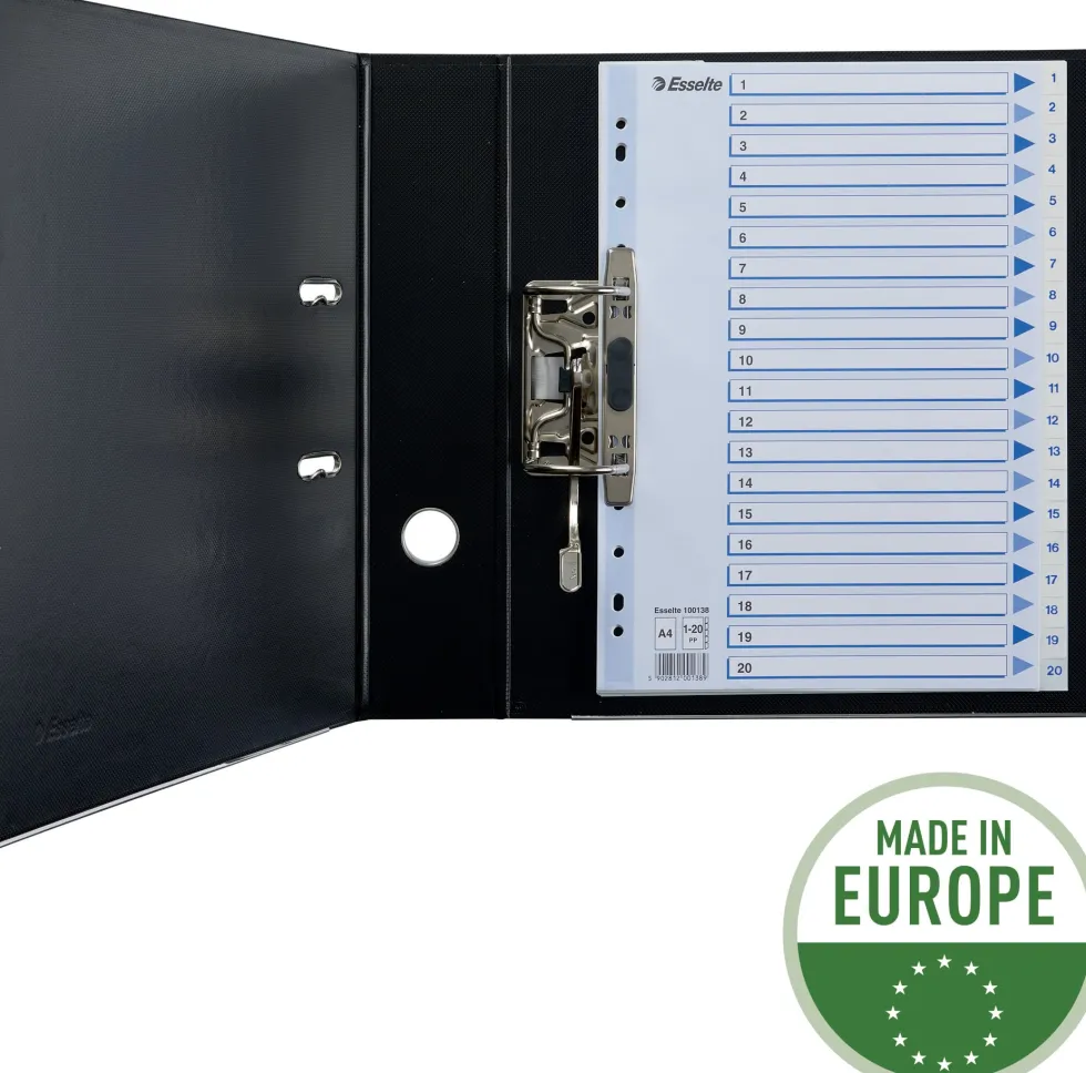 Register Non-Stop A4/1-20 rubrikblad vit