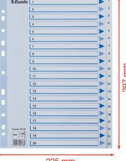 Register Non-Stop A4/1-20 rubrikblad vit