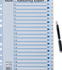 Register Non-Stop A4/1-20 rubrikblad vit